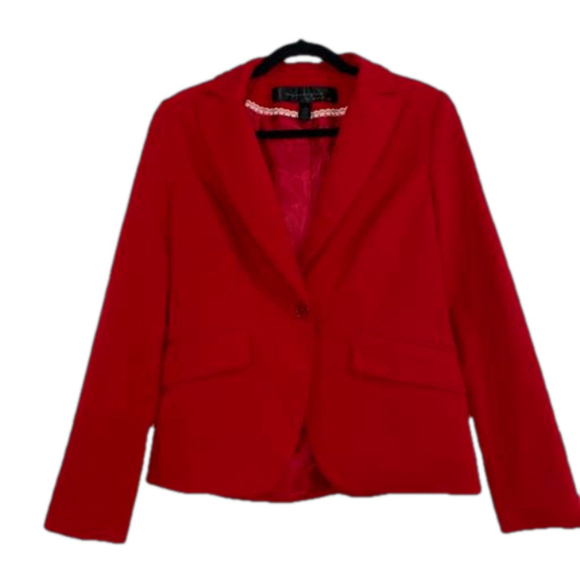 apostrophe Jackets & Blazers - Women's apostrophe Red Tailored Blazer Size 2